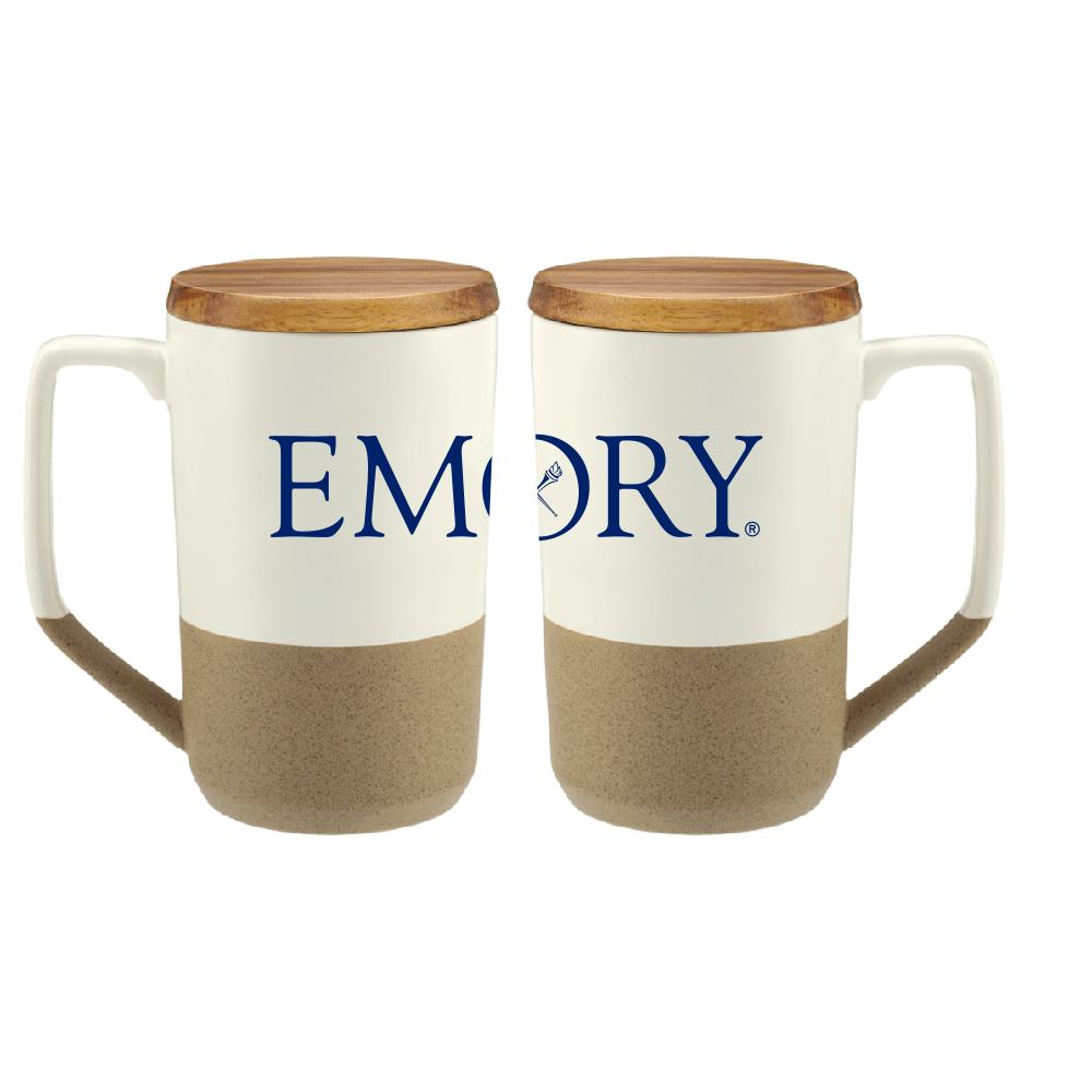 Tahoe Tea & Coffee Ceramic Mug with Wood Lid 16oz