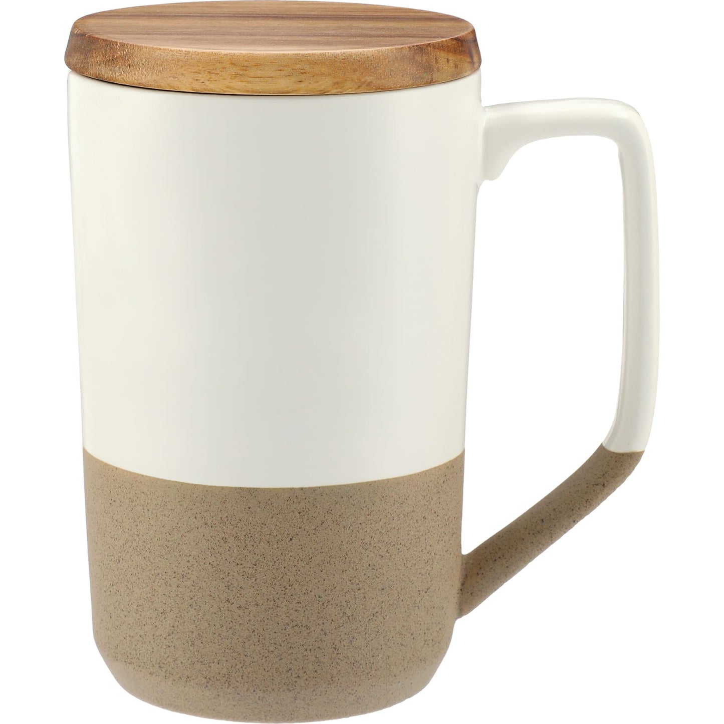 Tahoe Tea & Coffee Ceramic Mug with Wood Lid 16oz